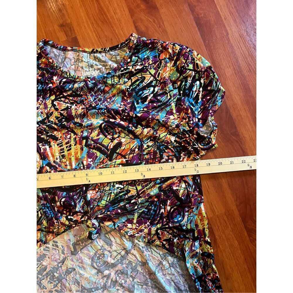 Vintage Harlem abstract print top size 1X - Picture 5 of 7